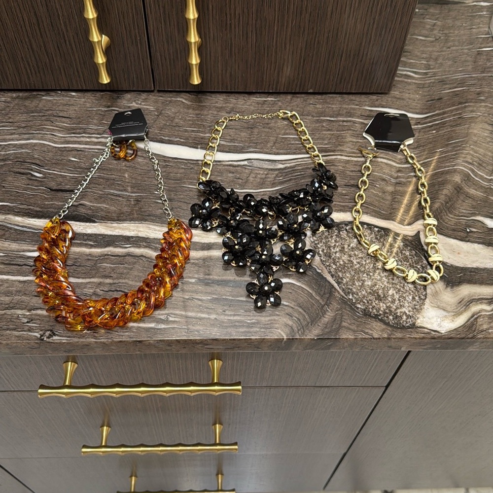 Three Fashion Necklaces NEW